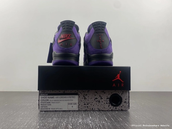 Official Maikesneakers Travis Air Purple Suede x 4 Jordan Scott 0816
